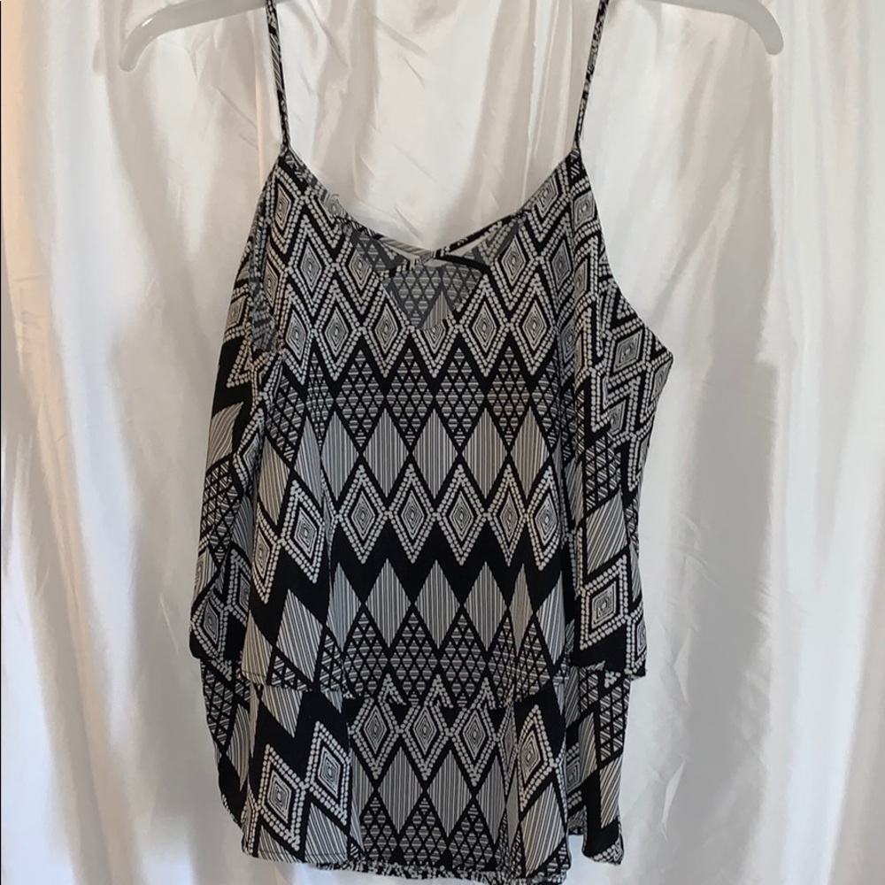 Large black striped tank top